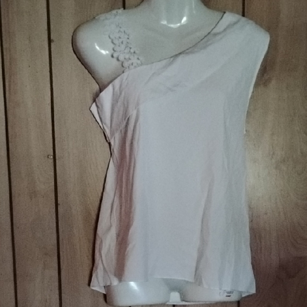 Emily Rose White One-Shoulder Tank Top